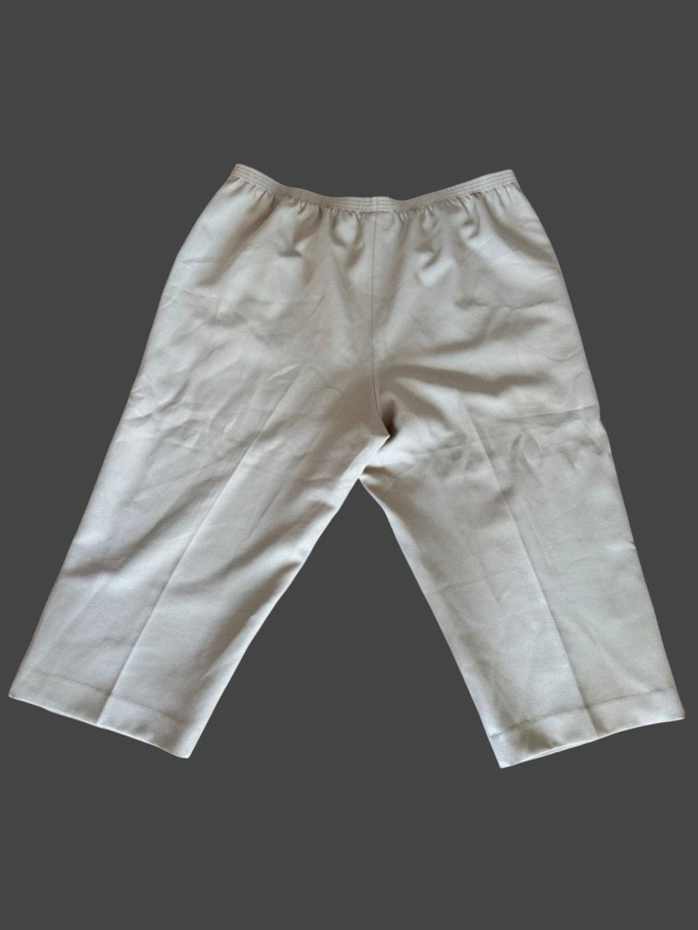 Alfred Dunner Plus Size Beige Button-Hem Capri Pants - 22W